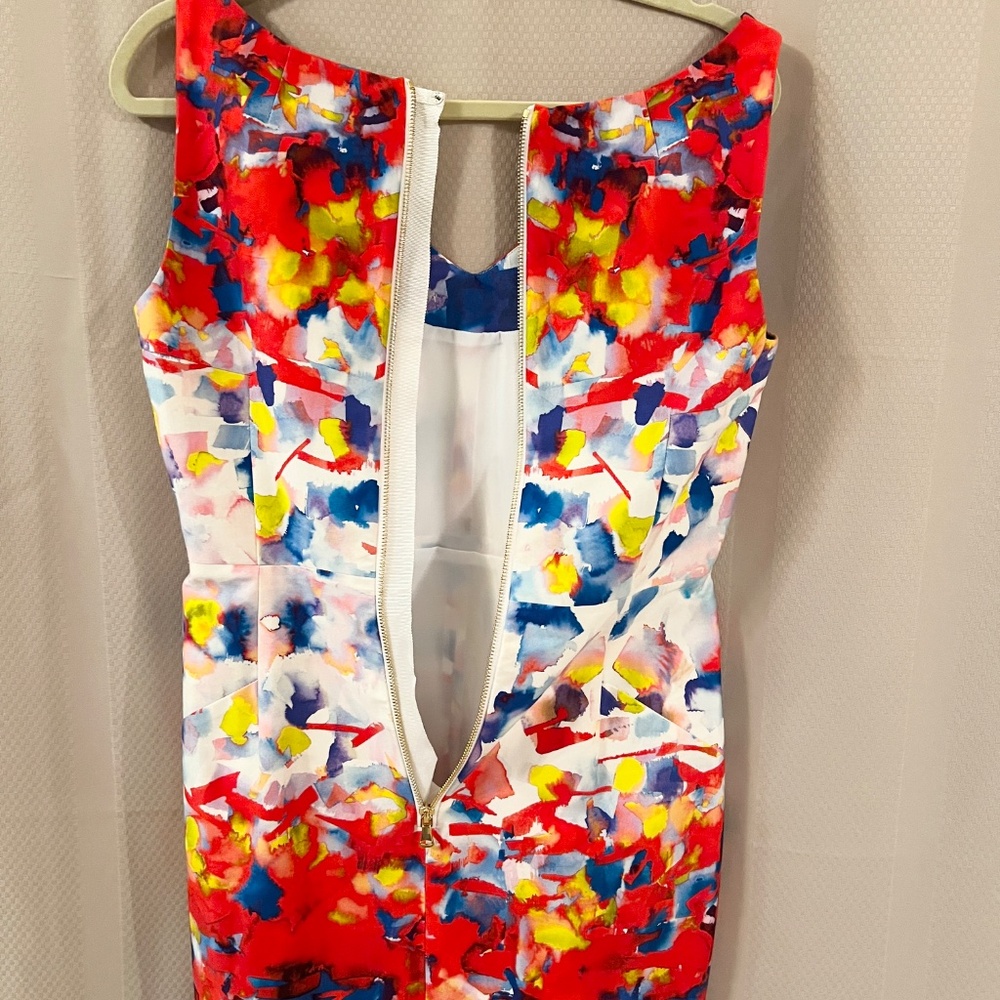 Milly Multi Primary Color Print Fitted Sheath Dre… - image 7